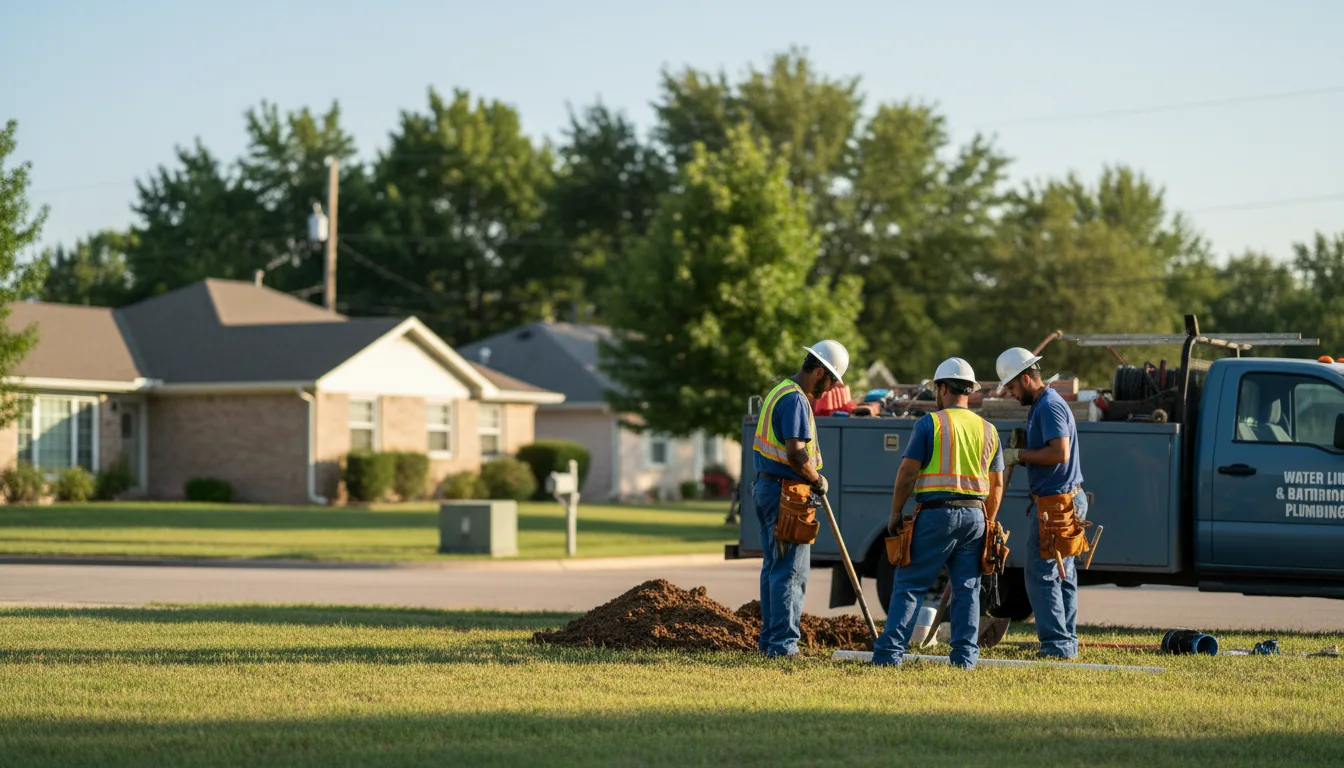 Residential water line and bathroom plumbing service in Macksburg, IA